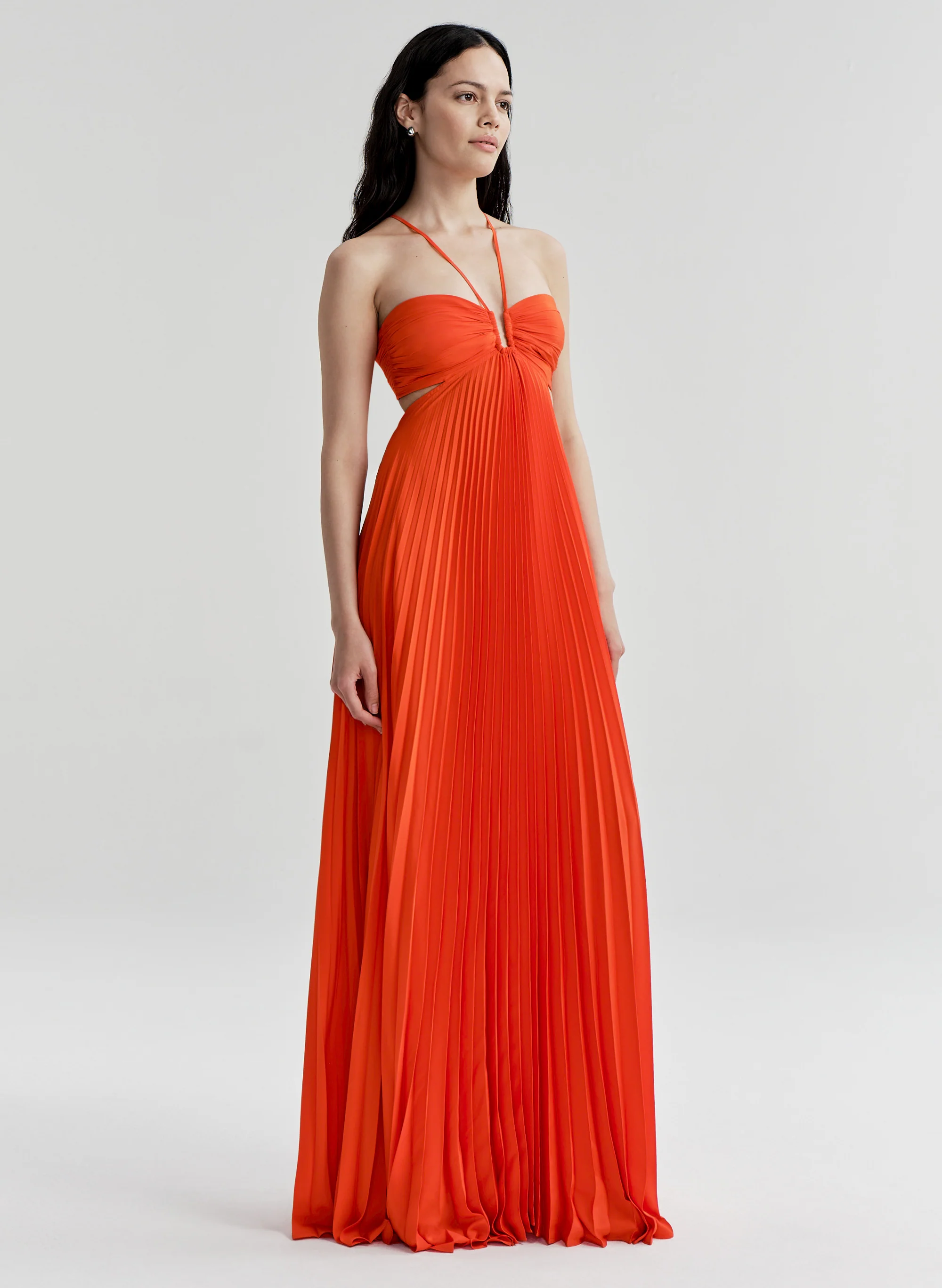 Moira Satin Pleated Maxi Dress - Image 4