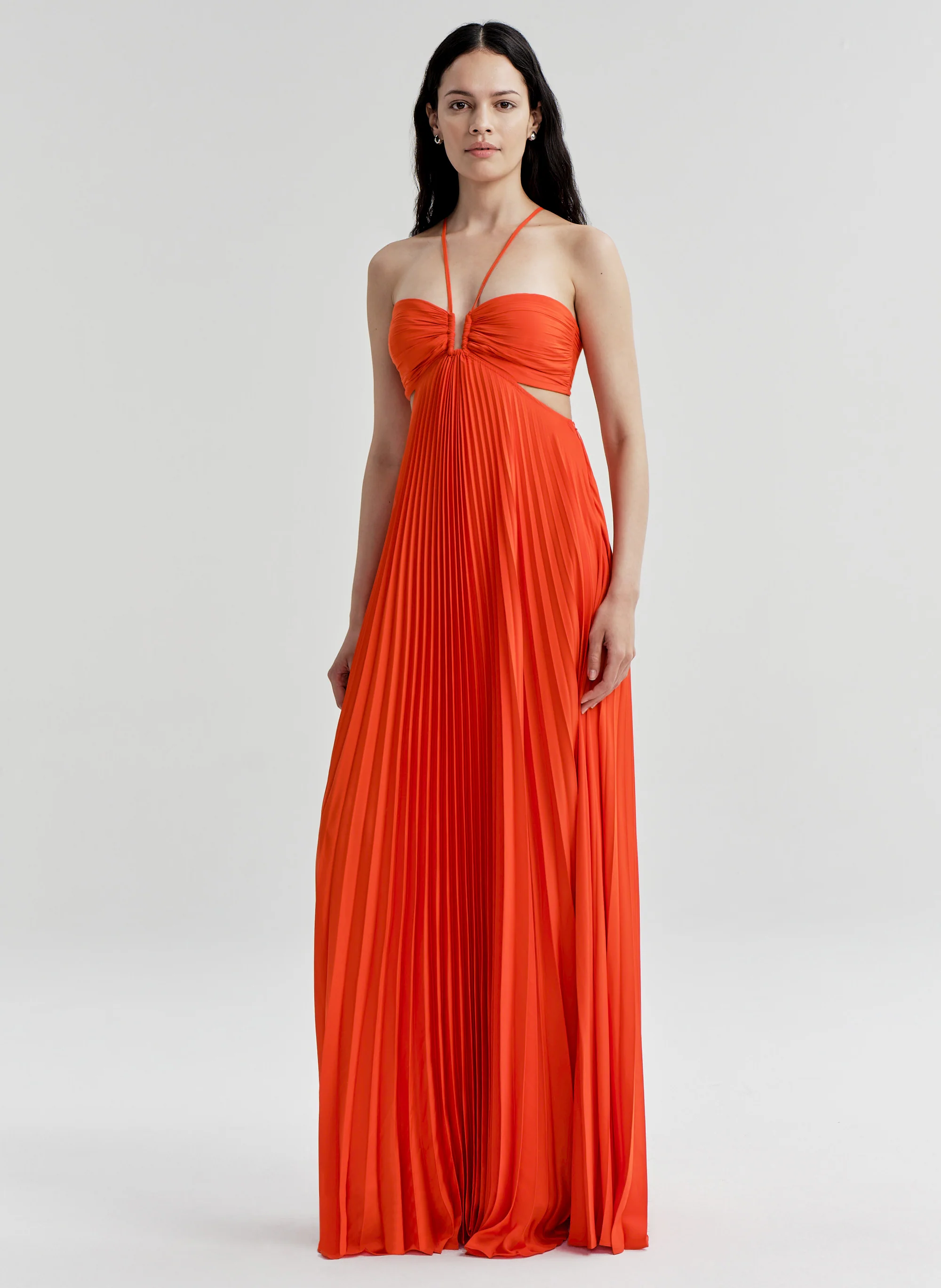 Moira Satin Pleated Maxi Dress - Image 5