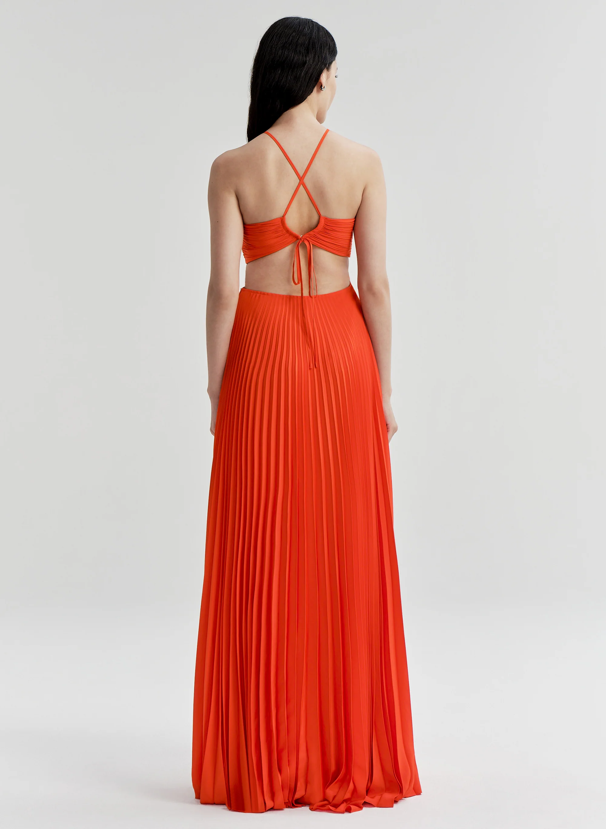 Moira Satin Pleated Maxi Dress - Image 6