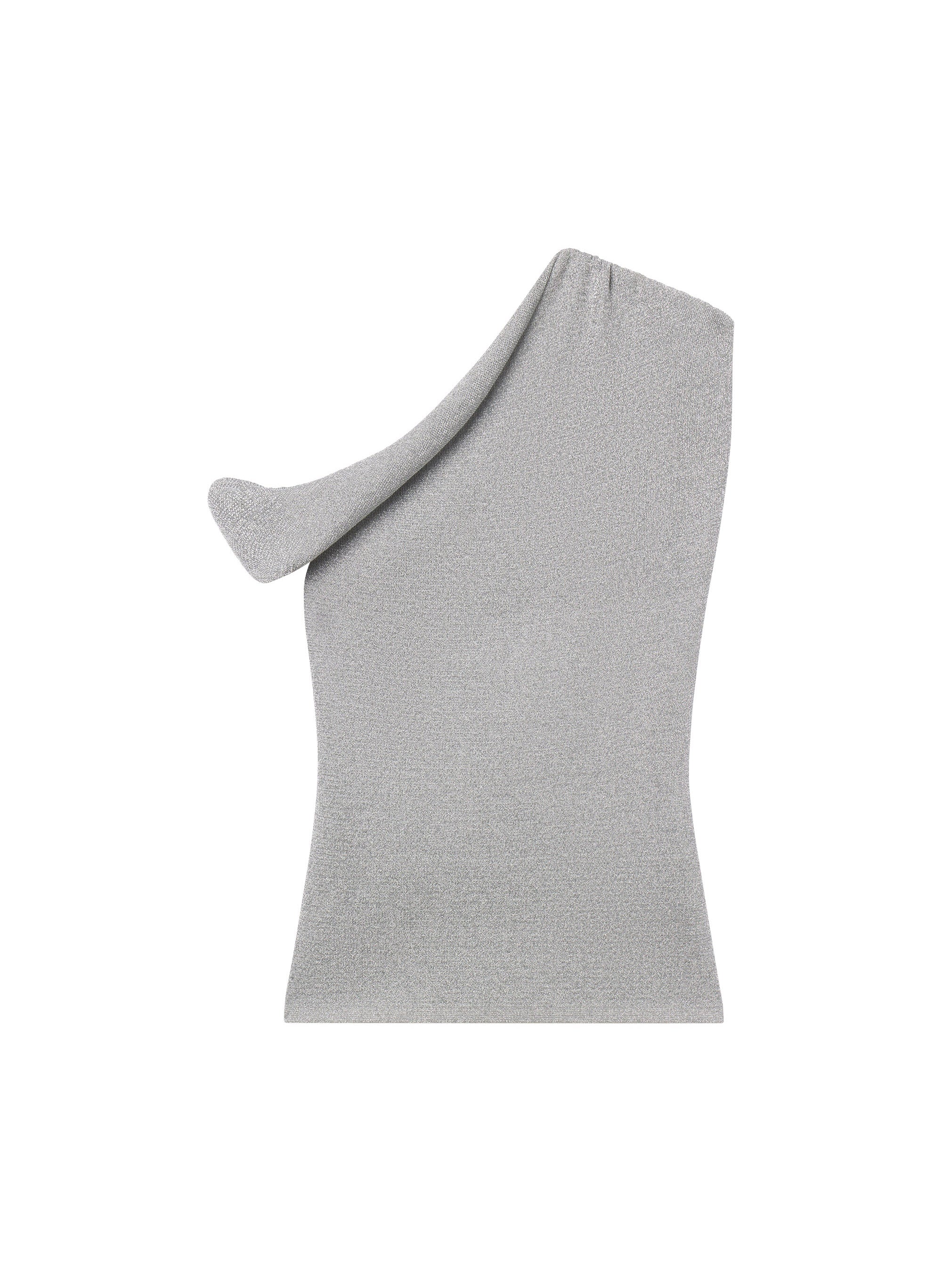 Mona Metallic Knit Asymmetric Top - Image 6