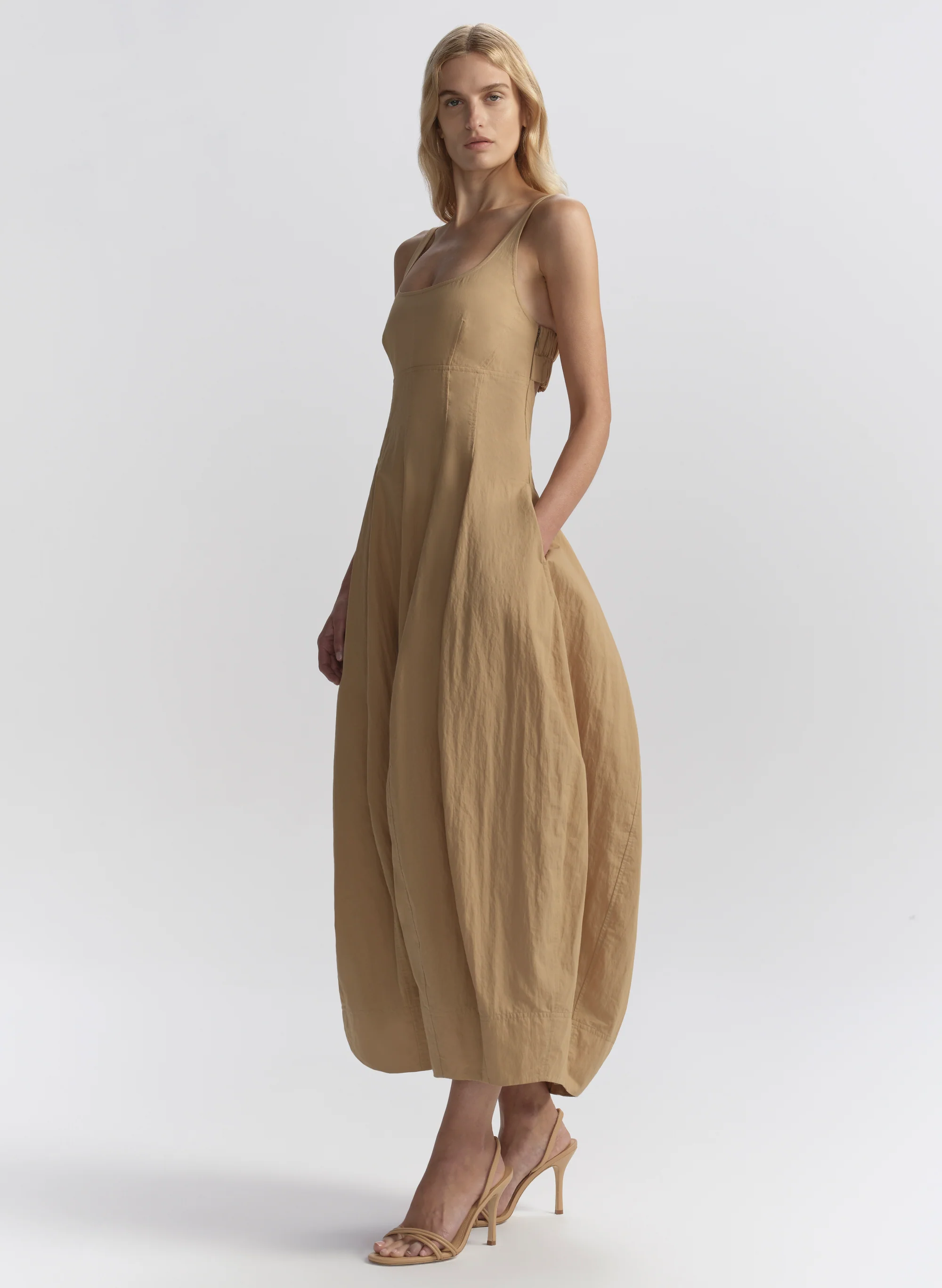 Nina Cotton Nylon Midi Dress - Image 3