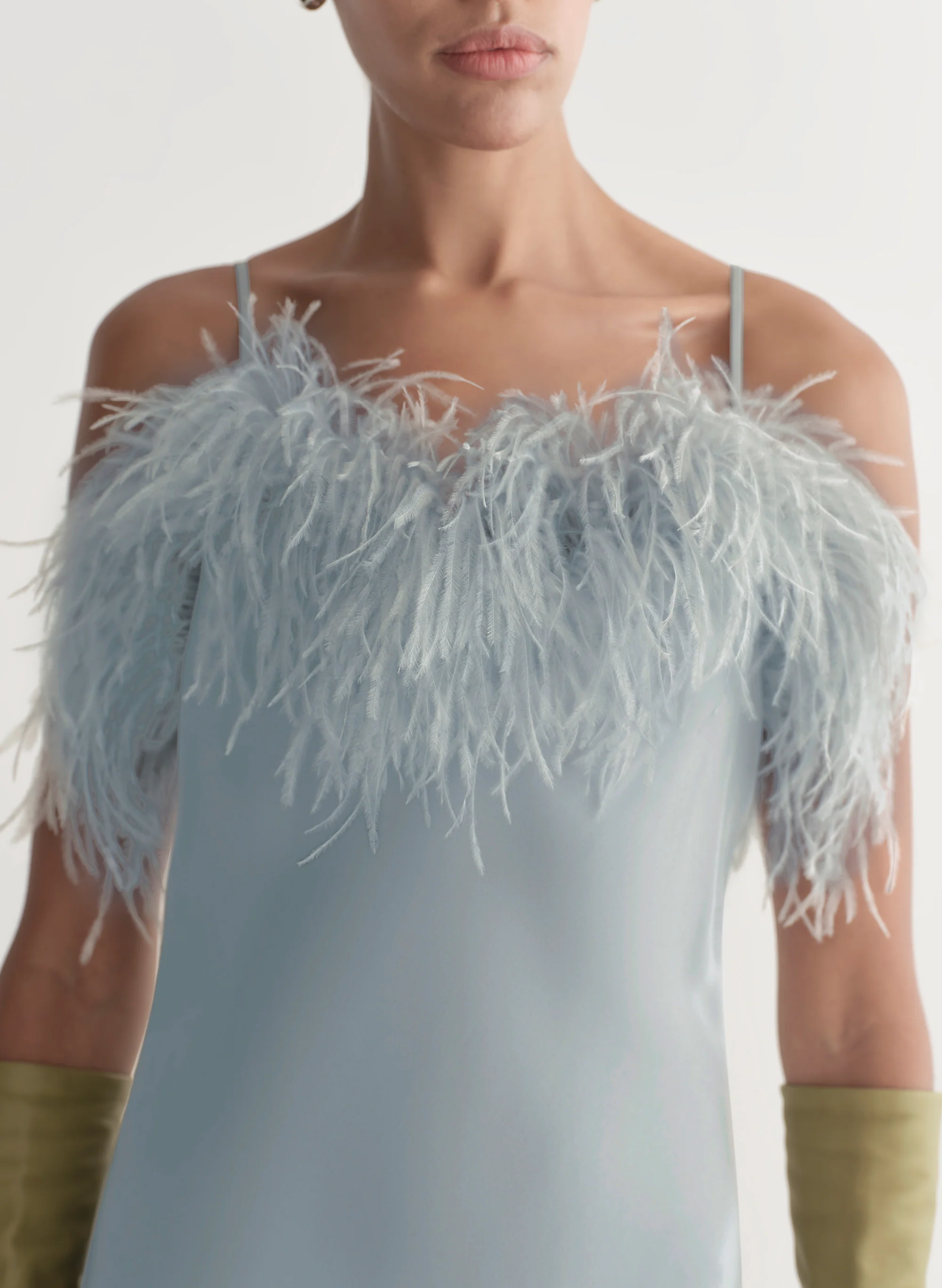 Odette Feather Trimmed Midi Dress - Image 2