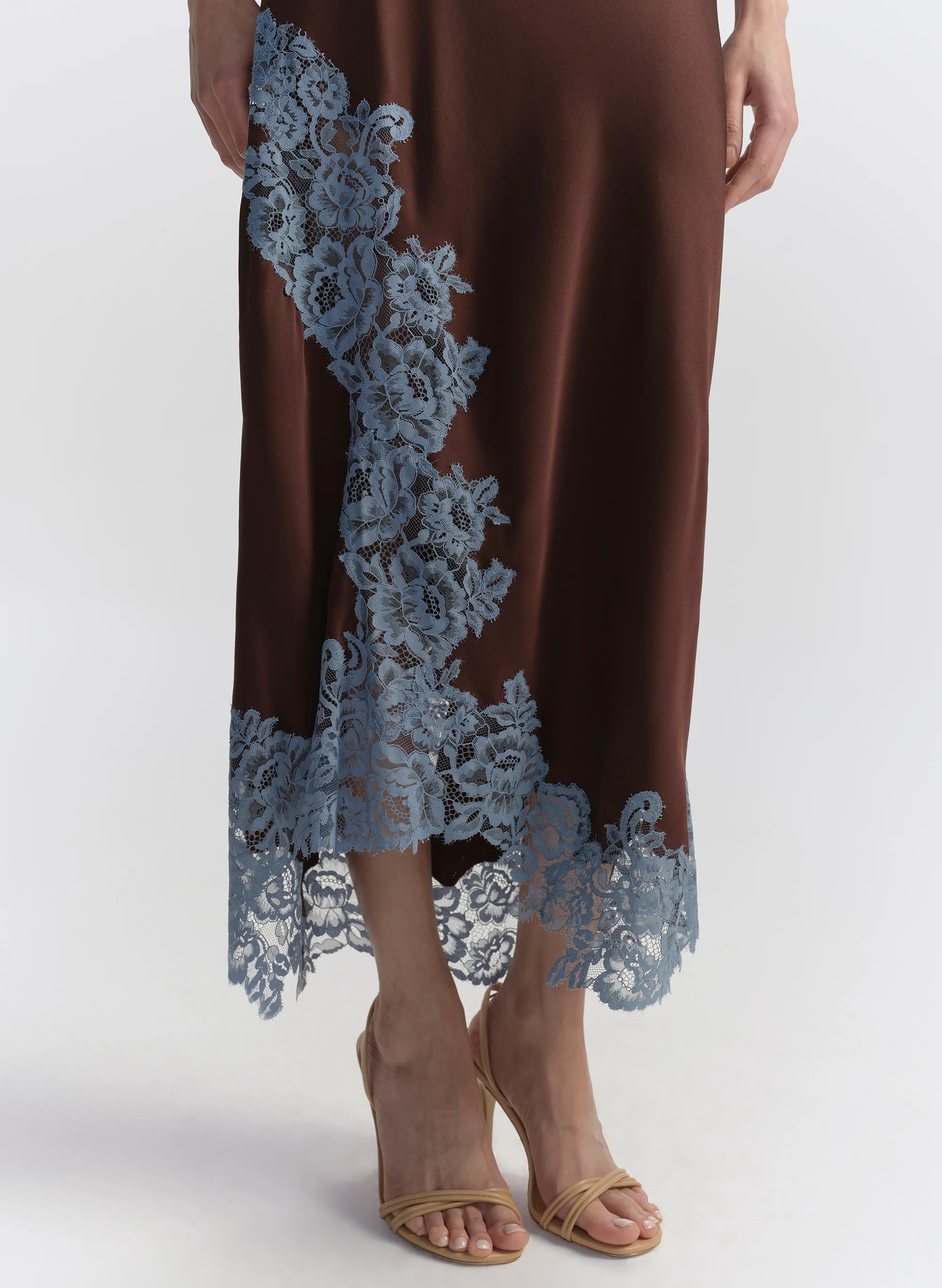 Olivia Satin and Lace Midi Skirt - Image 2