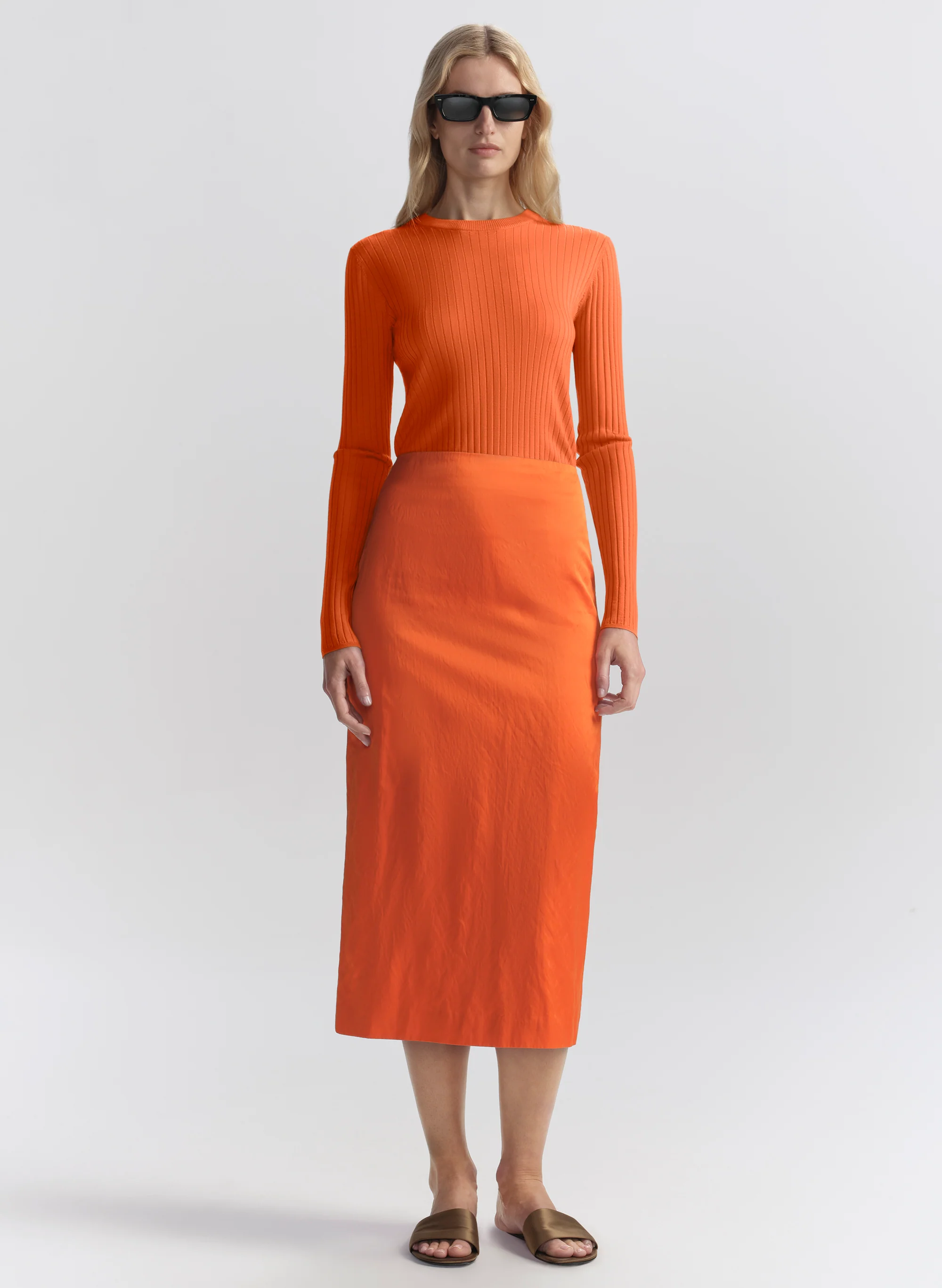 Phoebe Satin Midi Skirt