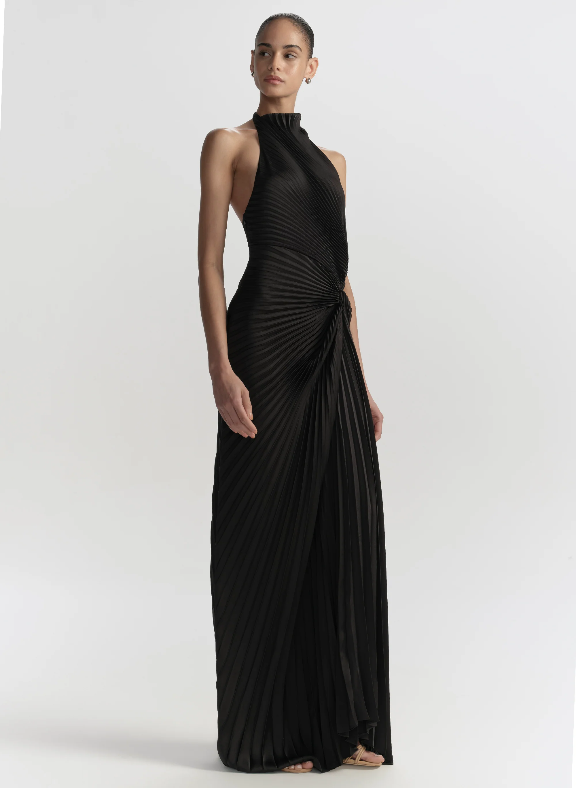Romy Pleated Satin Gown - Image 4