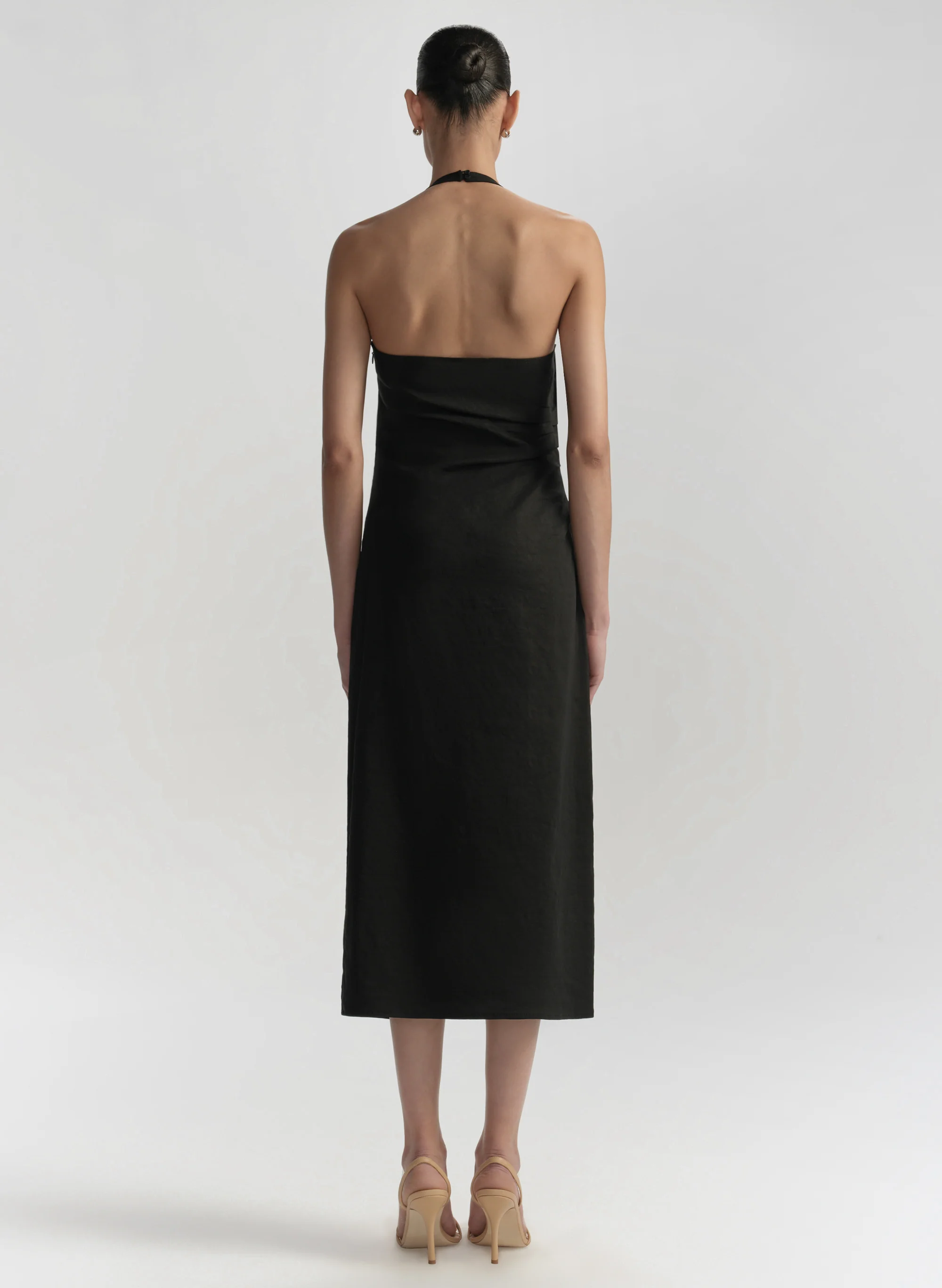 Sylvie Linen Midi Halter Dress - Image 5