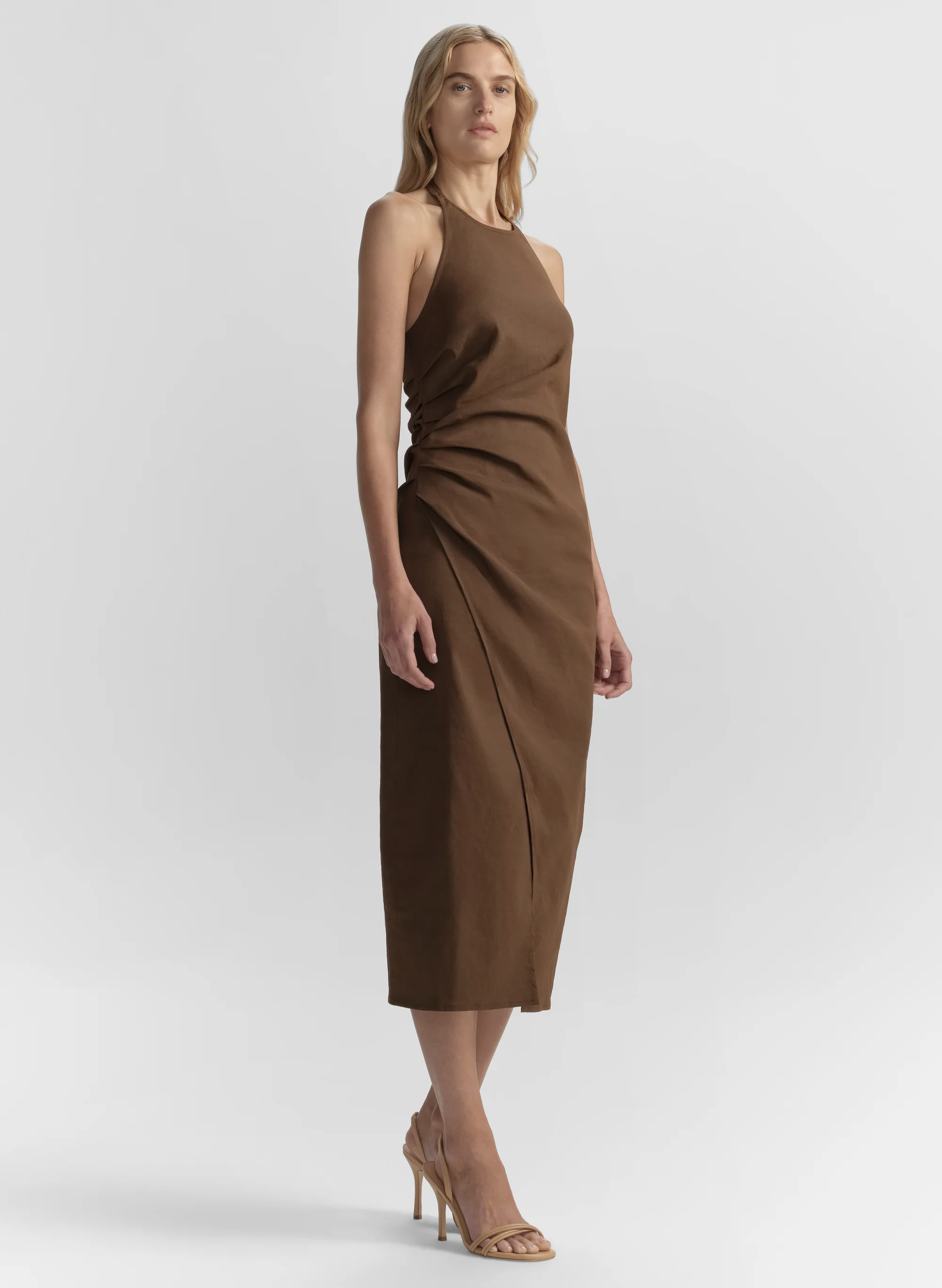 Sylvie Linen Midi Halter Dress - Image 4