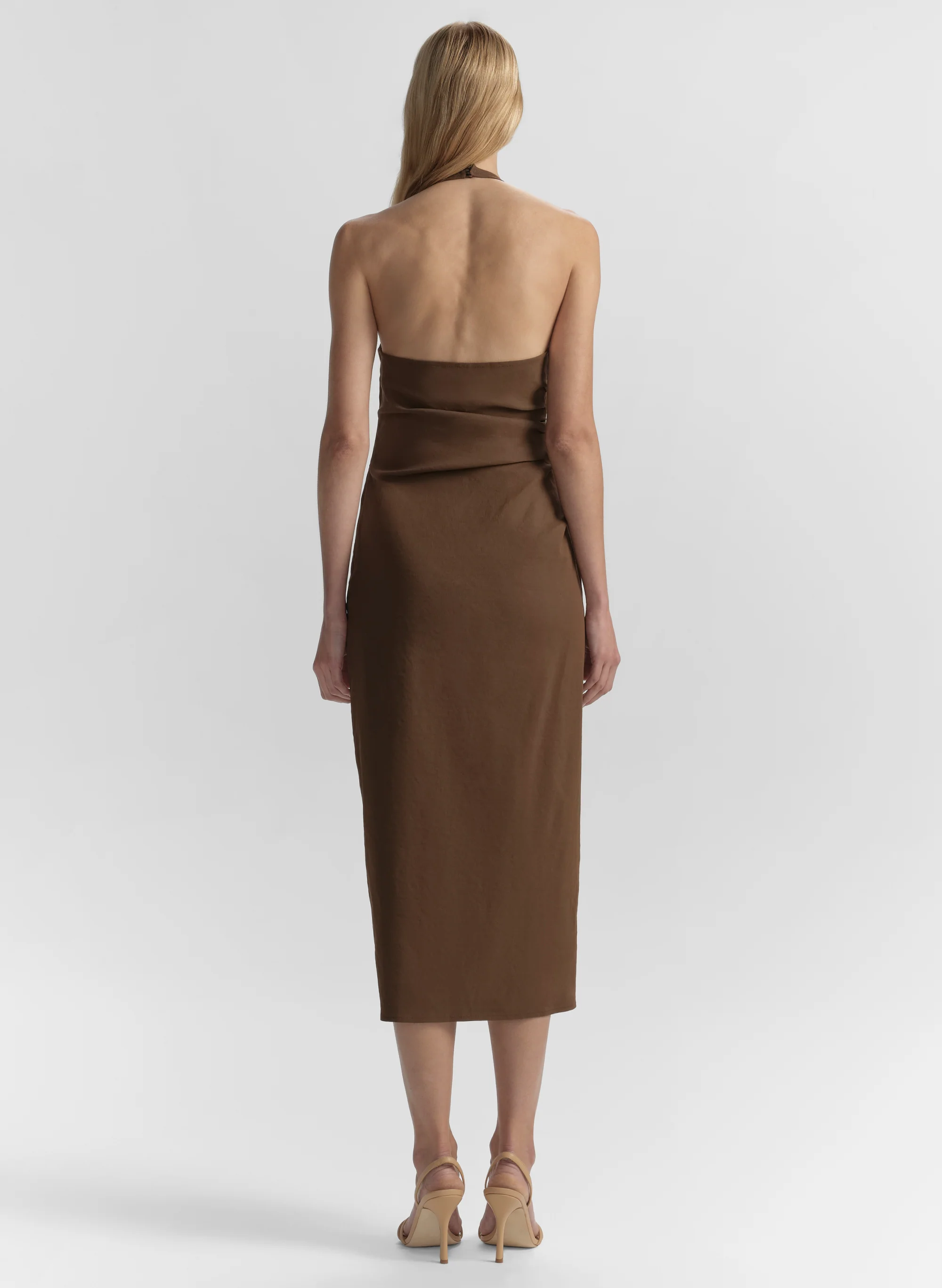 Sylvie Linen Midi Halter Dress - Image 5