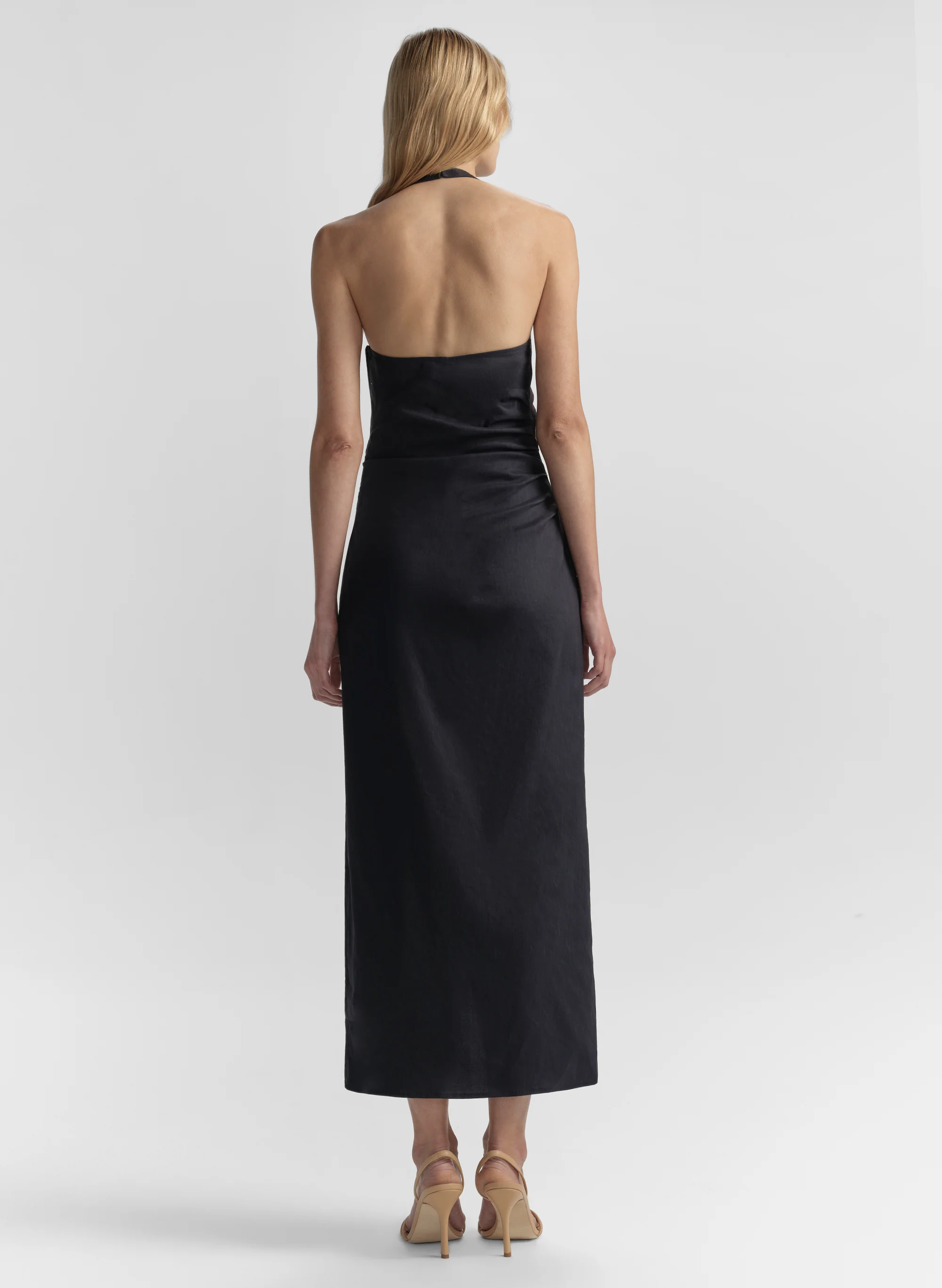 Sylvie Linen Midi Halter Dress - Image 5