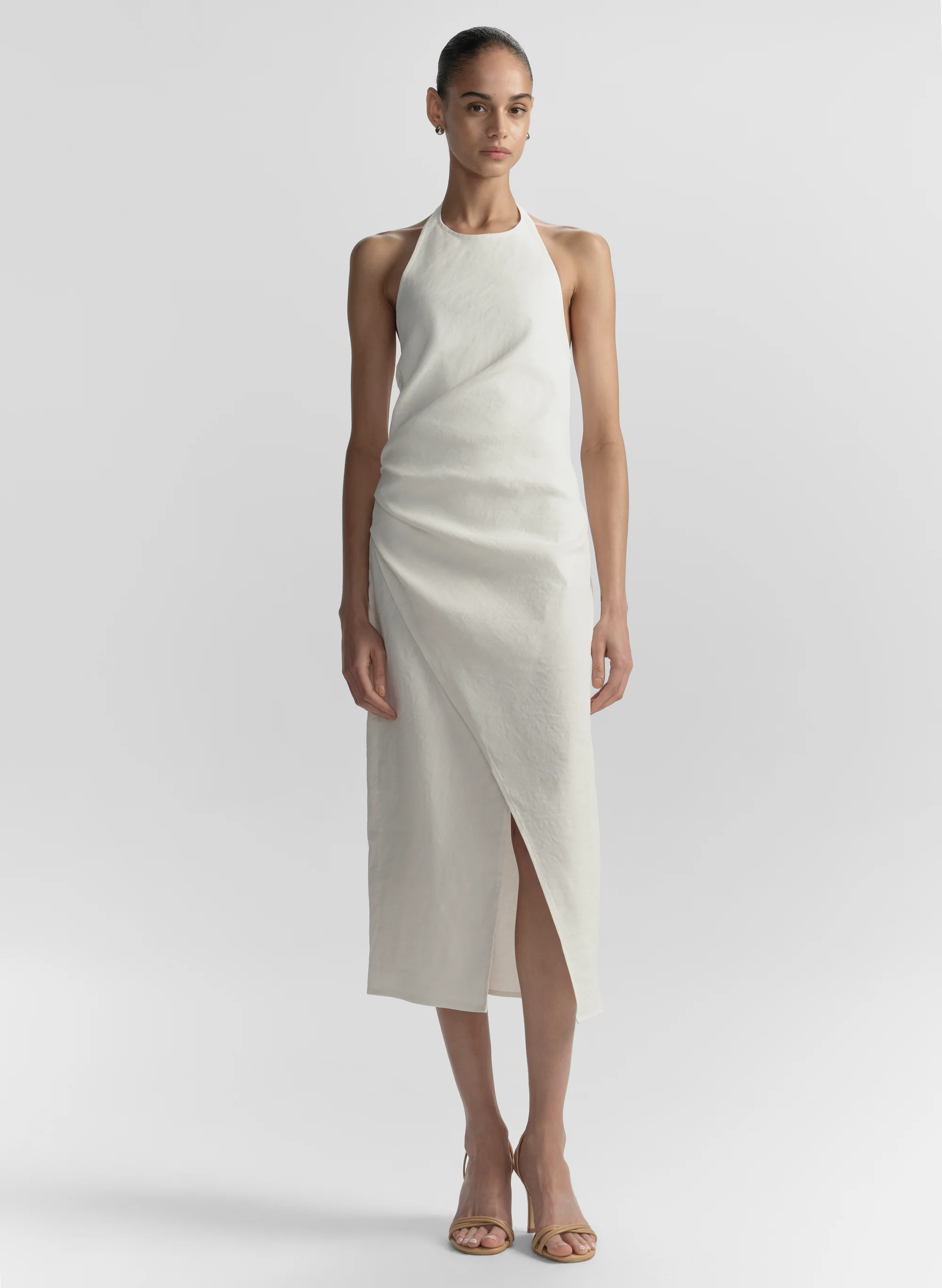Sylvie Linen Midi Halter Dress