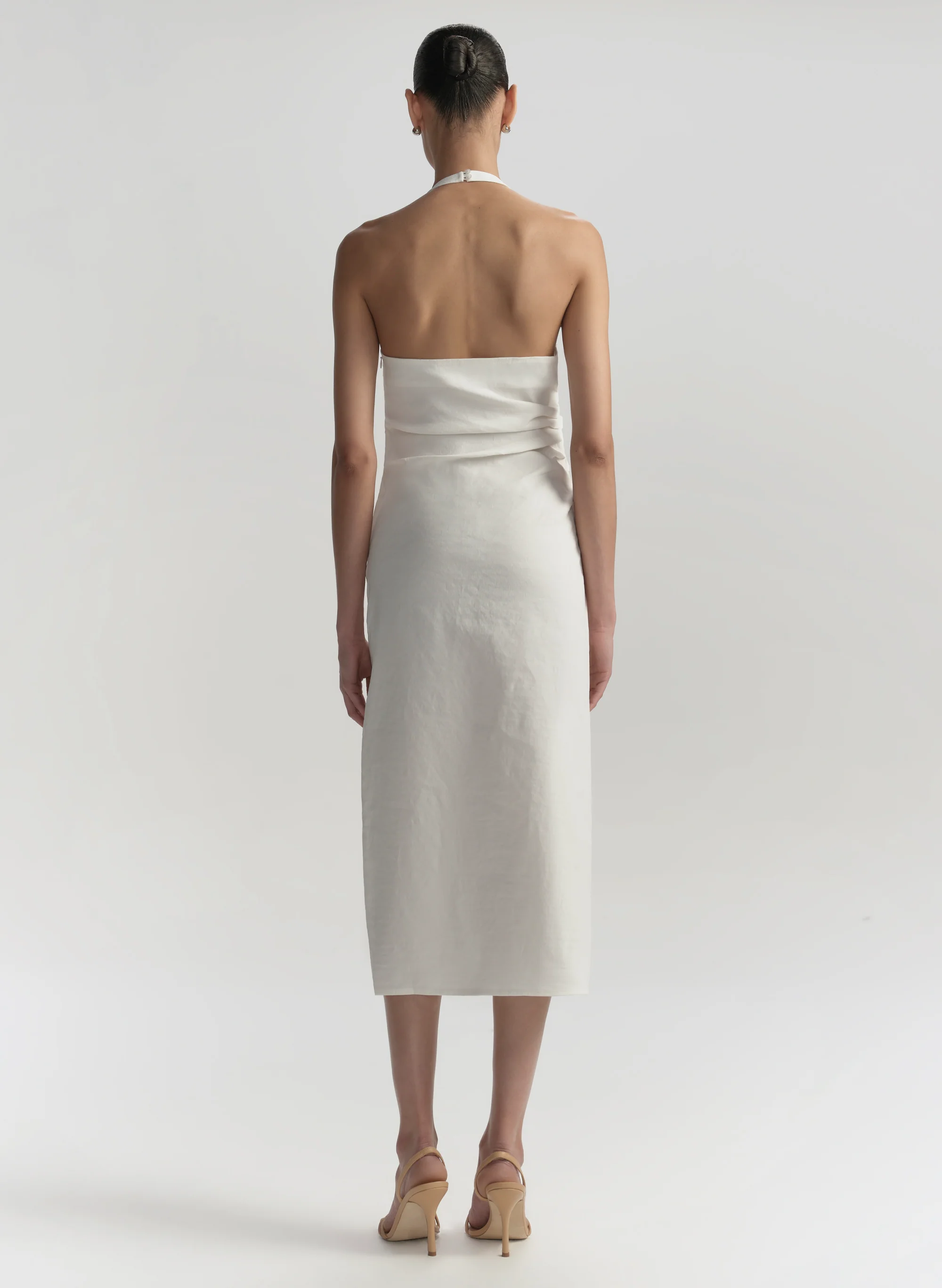 Sylvie Linen Midi Halter Dress - Image 5