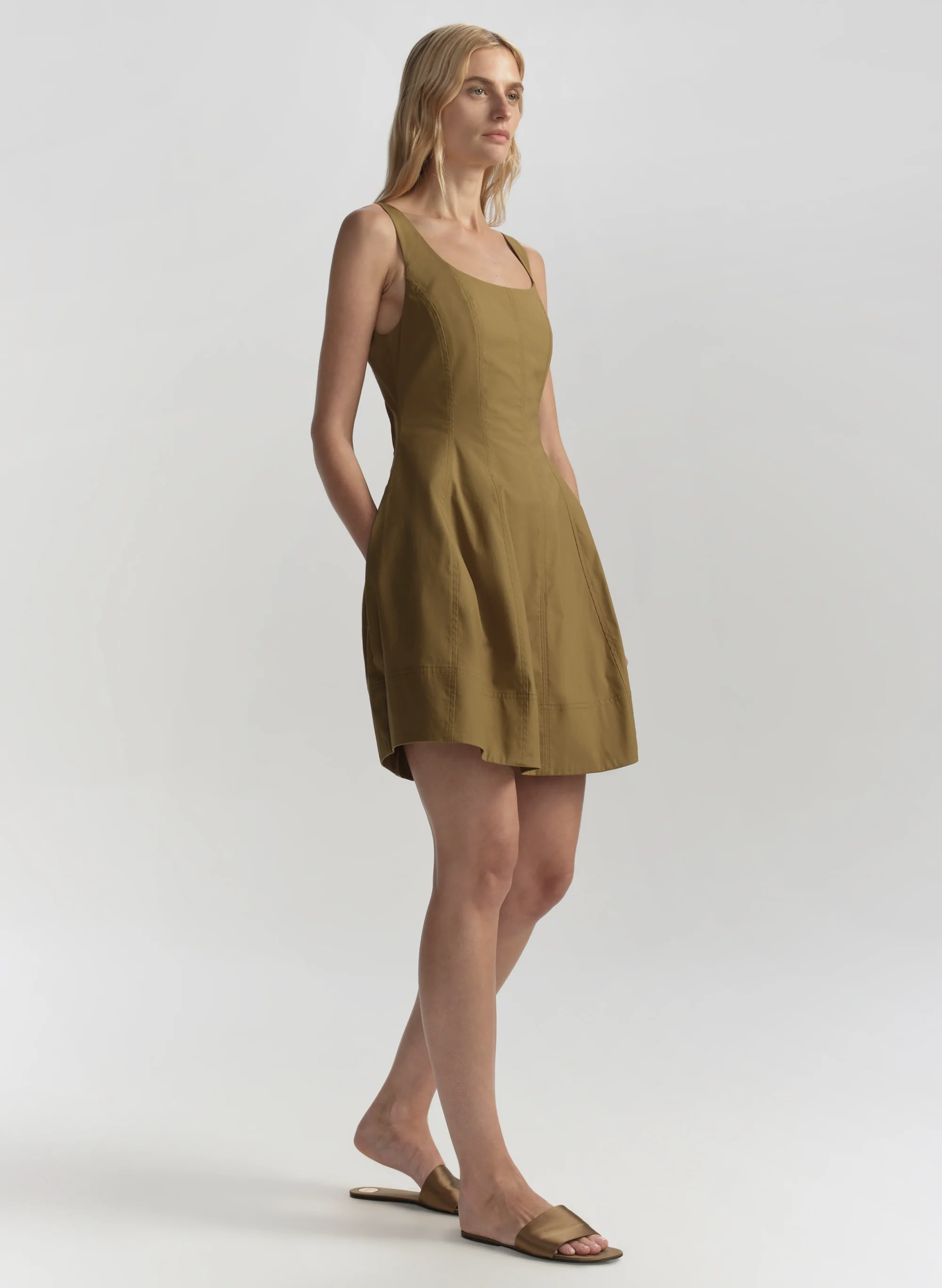 Vea Stretch Cotton Mini Dress - Image 3