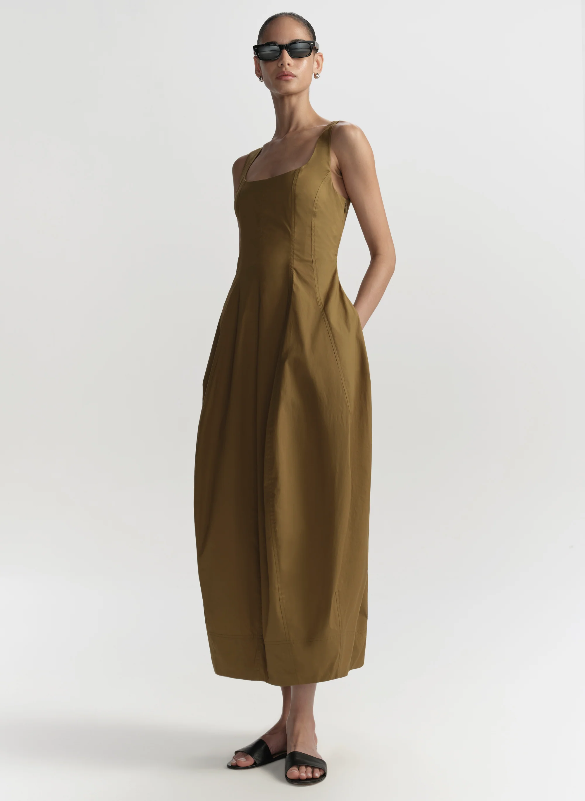 Veda Stretch Cotton Midi Dress - Image 4