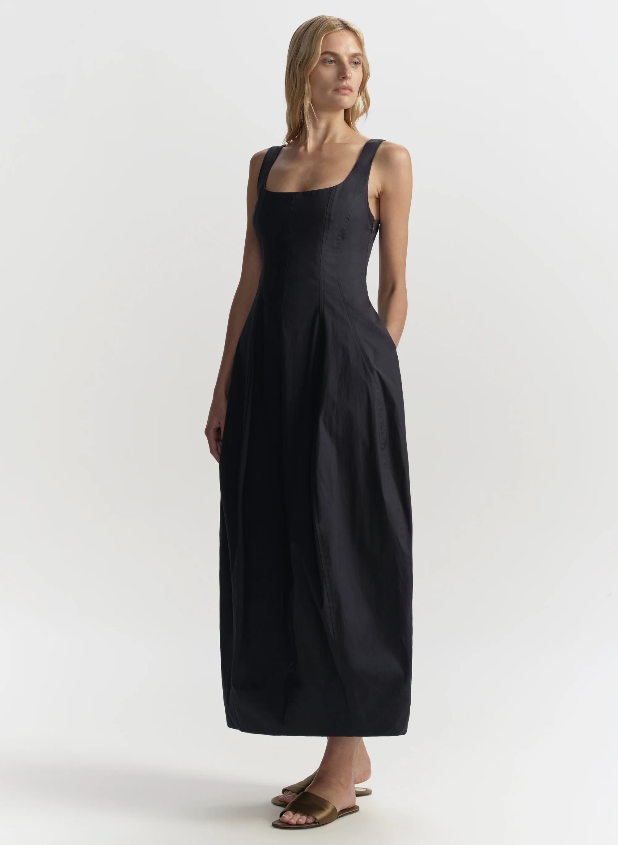 Veda Stretch Cotton Midi Dress - Image 4
