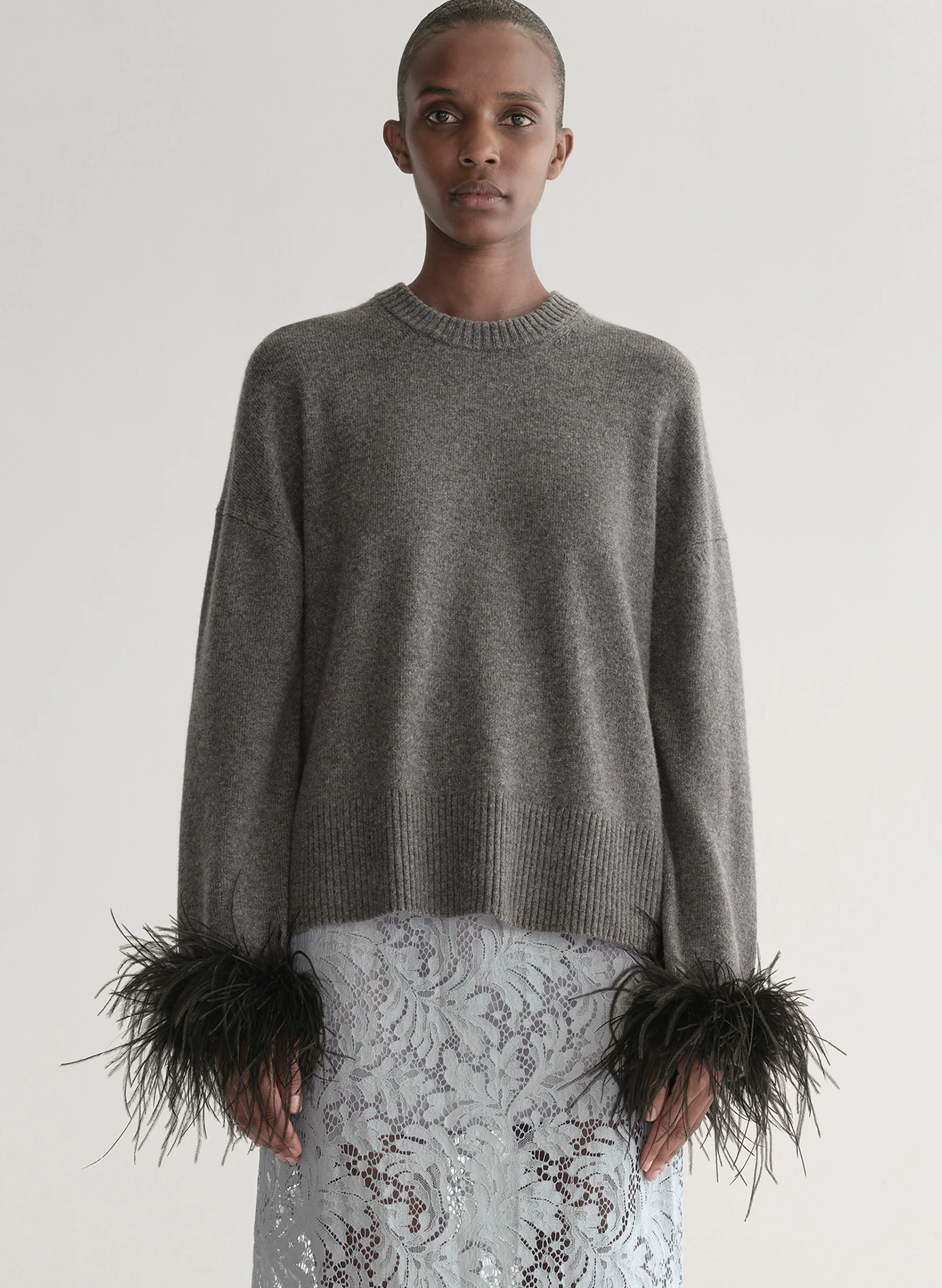 Wilda Feather Trimmed Sweater