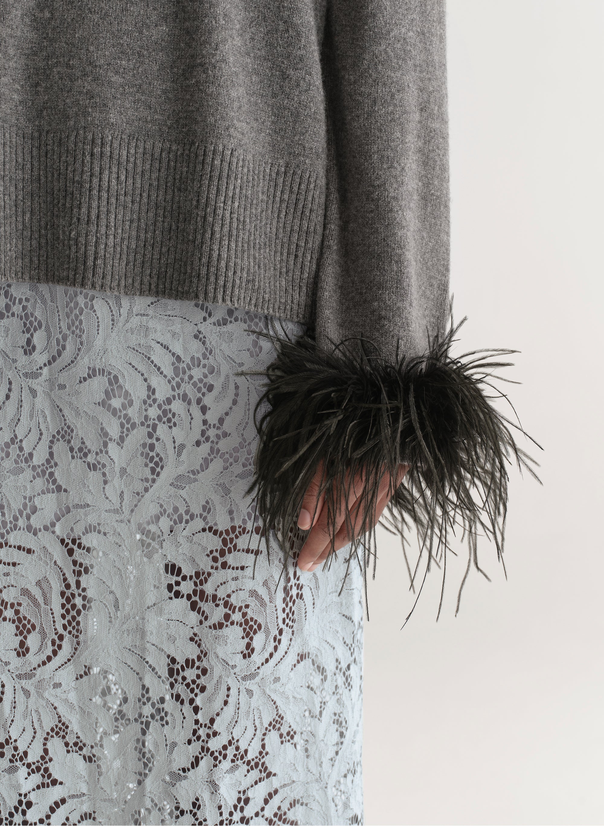 Wilda Feather Trimmed Sweater - Image 2